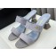 Chanel Kid Suede & Imitation Pearls Mules G45685 Gray 2024