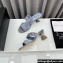 Chanel Kid Suede & Imitation Pearls Mules G45685 Gray 2024