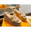 Louis Vuitton Heel 9cm Platform 6cm Calf leather LV Isola Wedge Sandals Beige 2024