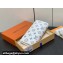 Louis Vuitton Monogram Shadow calfskin leather Brazza Wallet White/Navy 2024
