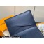 Louis Vuitton Monogram Shadow calfskin leather Pocket Organizer Wallet M83378 Ink Blue/White 2024