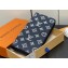 Louis Vuitton Monogram Shadow calfskin leather Zippy Vertical Wallet M83381 Ink Blue/White 2024