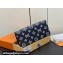 Louis Vuitton Monogram Shadow calfskin leather Zippy Vertical Wallet M83381 Ink Blue/White 2024