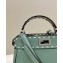 Fendi iconic Peekaboo Mini Bag Light Green/Python Selleria with topstitches 2024