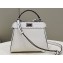 Fendi iconic Peekaboo Mini Bag White/Python Selleria with topstitches 2024