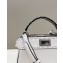 Fendi iconic Peekaboo Mini Bag White/Python Selleria with topstitches 2024