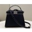 Fendi iconic Peekaboo Mini Bag black/Python Selleria with topstitches 2024