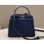 Fendi iconic Peekaboo Mini Bag blue Selleria with topstitches 2024