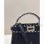 Fendi iconic Peekaboo Mini Bag black/Python Selleria with topstitches 2024