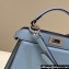 Fendi Peekaboo ISeeU Petite Bag in nappa Leather Light Blue 2024