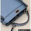 Fendi Peekaboo ISeeU Petite Bag in nappa Leather Light Blue 2024