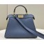 Fendi Peekaboo ISeeU Small Bag Blue Selleria with 556 hand-sewn stitches 2024