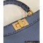 Fendi Peekaboo ISeeU Small Bag Blue Selleria with 556 hand-sewn stitches 2024