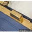 Fendi Peekaboo ISeeU Small Bag Blue Selleria with 556 hand-sewn stitches 2024