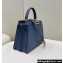 Fendi Peekaboo ISeeU Medium Bag Blue Selleria with oversized topstitching 2024