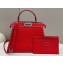 Fendi Peekaboo ISeeU Medium Bag Red Selleria with topstitches 2024