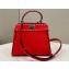 Fendi iconic Peekaboo Mini Bag Red Selleria with topstitches 2024
