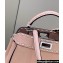 Fendi iconic Peekaboo Mini Bag Light Pink Selleria with topstitches 2024