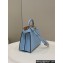 Fendi Peekaboo ISeeU Small Bag in nappa Leather Light Blue 2024