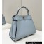 Fendi iconic Peekaboo Mini Bag Light blue Selleria with 220 hand-sewn topstitches 2024