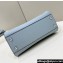Fendi iconic Peekaboo Mini Bag Light blue Selleria with 220 hand-sewn topstitches 2024