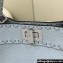 Fendi iconic Peekaboo Mini Bag Light blue Selleria with 220 hand-sewn topstitches 2024