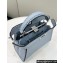 Fendi iconic Peekaboo Mini Bag Light blue Selleria with 220 hand-sewn topstitches 2024