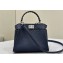 Fendi iconic Peekaboo Mini Bag Midnight blue Selleria with 220 hand-sewn topstitches 2024