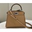 Fendi iconic Peekaboo Mini Bag Beige Selleria with 220 hand-sewn topstitches 2024