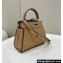 Fendi iconic Peekaboo Mini Bag Beige Selleria with 220 hand-sewn topstitches 2024