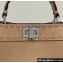 Fendi iconic Peekaboo Mini Bag Beige Selleria with 220 hand-sewn topstitches 2024