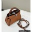 Fendi iconic Peekaboo Mini Bag Brown Selleria with 220 hand-sewn topstitches 2024