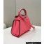 Fendi iconic Peekaboo Mini Bag Pink Selleria with 220 hand-sewn topstitches 2024