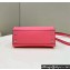 Fendi iconic Peekaboo Mini Bag Pink Selleria with 220 hand-sewn topstitches 2024