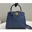 Fendi iconic Peekaboo Mini Bag blue Selleria with 220 hand-sewn topstitches 2024