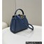 Fendi iconic Peekaboo Mini Bag blue Selleria with 220 hand-sewn topstitches 2024