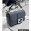 Fendi Mini Baguette Bag Gray Selleria with 309 hand-sewn topstitches 2024