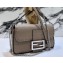 Fendi Mini Baguette Bag Dove Gray Selleria with 309 hand-sewn topstitches 2024