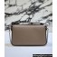 Fendi Mini Baguette Bag Dove Gray Selleria with 309 hand-sewn topstitches 2024