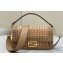 Fendi Medium Baguette Bag Sand and brown interlaced leather and raffia 2024