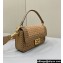 Fendi Medium Baguette Bag Sand and brown interlaced leather and raffia 2024