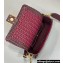 Fendi Medium Baguette Bag Red and burgundy interlaced leather and raffia 2024