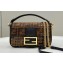 Fendi Mini Baguette Bag Brown FF jacquard fabric with sequins 2024
