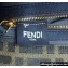 Fendi Medium Baguette Bag Brown FF jacquard fabric with sequins 2024