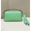 Fendi Medium Baguette Bag Green Selleria with oversize topstitching 2024