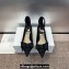 Dior Heel 4cm Adiorable Pumps in Black Fringed Grosgrain with Bow and Pearl 2024