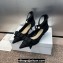 Dior Heel 4cm Adiorable Pumps in Black Fringed Grosgrain with Bow and Pearl 2024