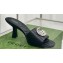 Gucci Heel 7cm Crystal Double G Slides Sandals Black 2024