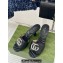 Gucci Heel 7cm Crystal Double G Slides Sandals Black 2024