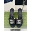 Gucci Heel 7cm Crystal Double G Slides Sandals Black 2024